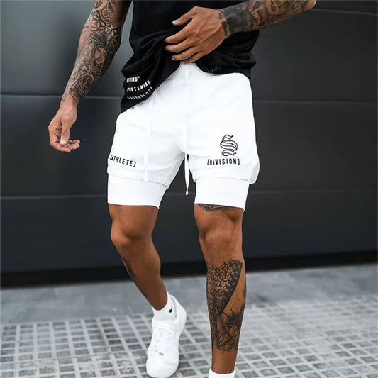 2 In 1 Running Shorts Men 2022 Gym Shorts Sport Man 2 In 1 Double-deck Quick Dry Fitness