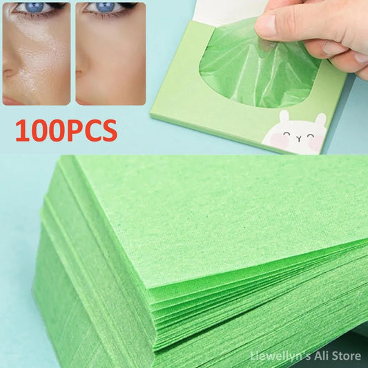 100sheets Face Oil Absorbing Paper Face Wipes Anti-Grease Paper Facial Absorbent Paper
